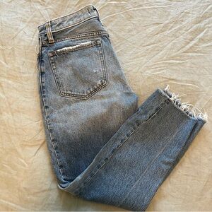 Abercrombie & Fitch Medium Blue Distressed Mom Jeans | Size 26 Short (2S)